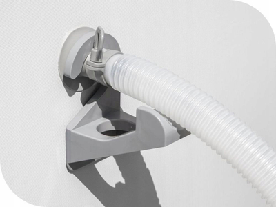 Mbajtëse tubi pishine Bestway Hose Support Safety, plastike ABS, për pishina sipër tokës, gri