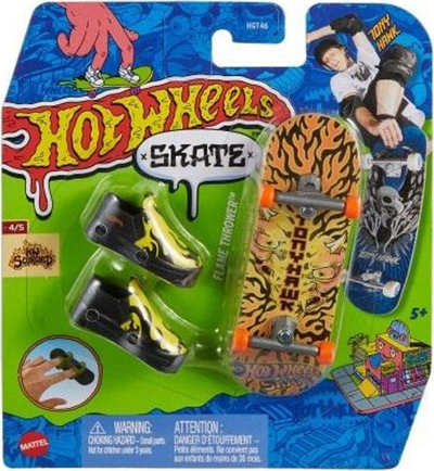 Skateboard lodër Hot Wheels Skate Flame Thrower, me mbrojtëse gishtash, me shumë ngjyra