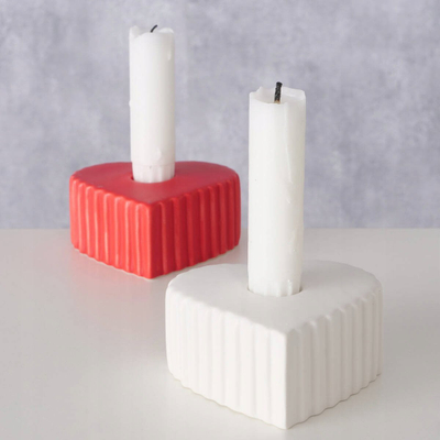 Mbajtëse qirinjsh Boltze Home Anima, qeramike, 4 x 9 cm, e kuqe