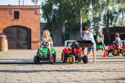 Traktor lodër Lapac Supercharger me pedale, me rimorkio, i kuq