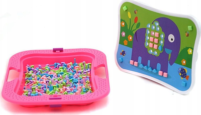 Lojë krijuese Adar Platter Pegs 534476, 268 copa, me rruza ngjitëse, rozë