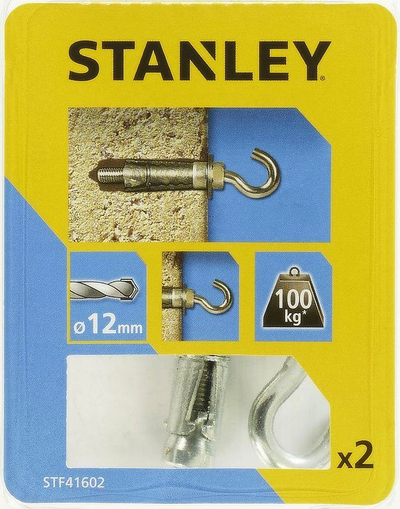 Ankër metalik me grep Stanley Fatmax STF41602, 12 x 45mm, kapacitet 100kg, 2 copë