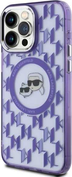 Kapak telefoni Karl Lagerfeld IML Karl &amp; Choupette MagSafe për iPhone 15 Pro Max, 6.7", vjollcë