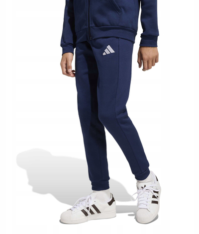 Trenyrat për fëmijë Adidas Entrada 26, fleece, beli elastik, blu e errët