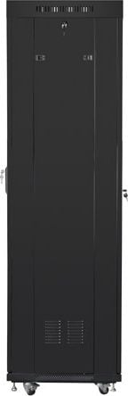 Kabinet rrjeti Lanberg 19" për në dysheme FF01-6642-12BL, 42U, me panel ventilimi, i zi