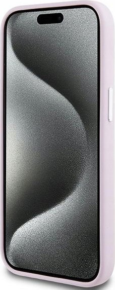 Kapak telefoni DKNY Liquid Silicone Magsafe, për iPhone 15, rozë