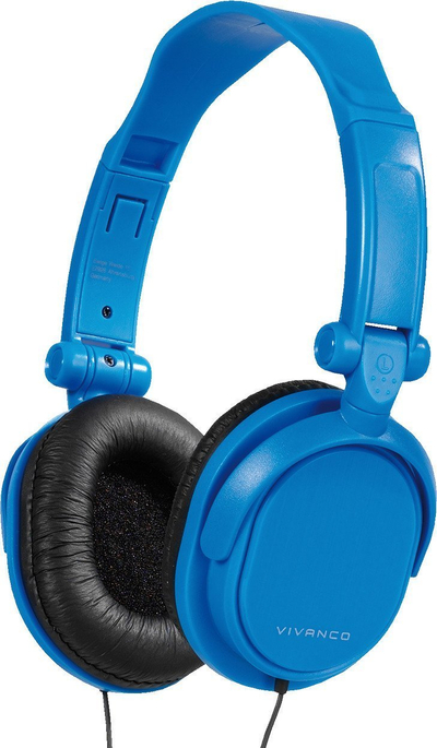 Kufje me kabllo Vivanco DJ, over ear, me mikrofon, blu