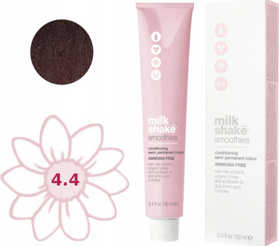 Bojë flokësh Milk Shake Smoothies Semi-Perm 4.41 4CA, pa amoniak, kafe, 100ml
