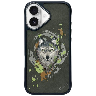 Mbulesë telefoni Nimmy Wolf MagSafe për iPhone 16, 6.1", me ujk, gri e errët