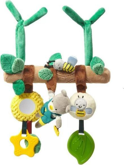 Lodër edukative varëse karroce BabyOno Teddy Gardener, me hark, shumëngjyrëshe