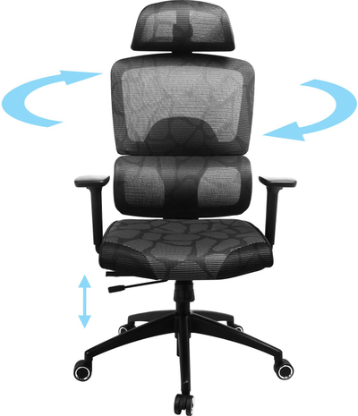 Karrige gaming Sandberg ErgoFusion Gaming Chair Pro, ergonomike, me rrjetë të zezë