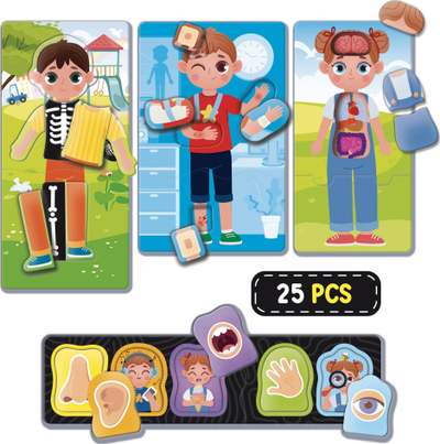 Lojë edukative Lisciani Giochi Montessori Baby Doctor 97159, për anatominë e trupit, për kalamajt