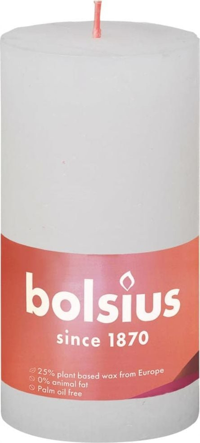 Qirinj shtylle Bolsius Shine, 130x68mm, set me 6 copë, të bardhë