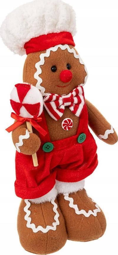 Figurë zbukuruese për Krishtlindje Feeric Christmas Gingerbread Man, 36 cm, poliester, ngjyrë kafe