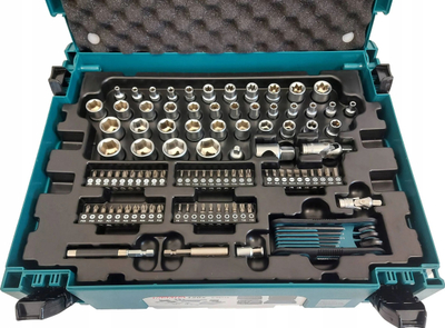 Set veglash Makita 120 copë, çelik chrome vanadium, kuti Makpac