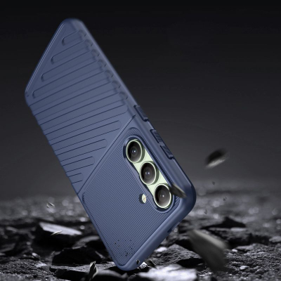 Mbulese telefoni Thunder për Samsung Galaxy S24 FE, antirrëshqitëse, mbron nga goditjet, blu