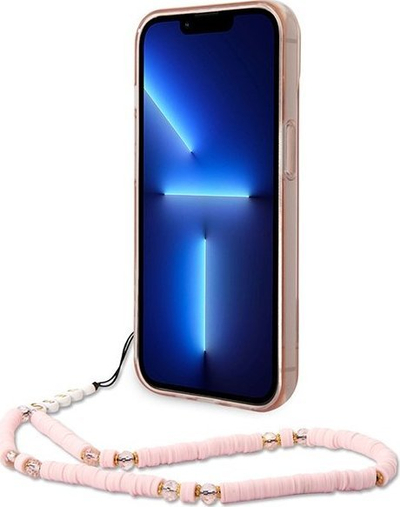 Kuti mbrojtëse Guess GUHCP14MHGCOHP për iPhone 14 Plus, 6.7", polikarbonat, rozë e tejdukshme