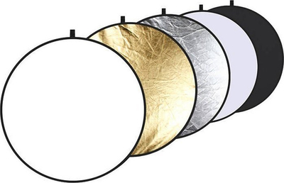 Reflektor fotografik Puluz PU5110, 110 cm, 5‑në‑1, shumëngjyrësh