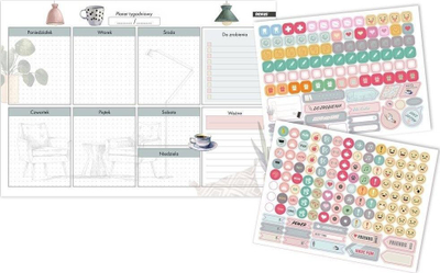 Planner javor Rexus B4 Tablo, me stikersa, format i madh, ngjyra pastel