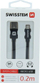 Kabllo për të dhëna Swissten USB A në micro USB, 0.2 m, 3A, tekstil, e kuqe
