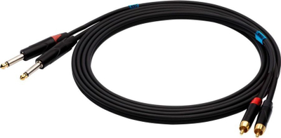 Kabllo audio SSQ RCAJM3 SS-1429, 2x RCA në 2x Jack 6.3 mm, 3 m, e zezë