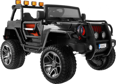 Makina elektrike Ramiz Monster 4x4, dy vende, me telekomandë për prindërit, e zezë