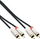 Kabllo audio InLine Slim, 2x RCA M në M, stereo, 0.5m, e zezë