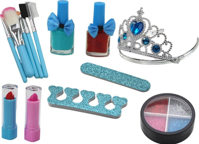 Set kozmetike Leantoys, valixhe plastike, kuti blu