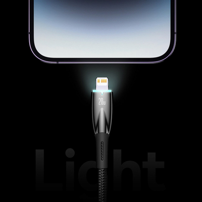 Kabllo USB Baseus Glimmer USB A në USB C, 100W, 1m, blu