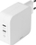 Karikues muri DELTACO USB C GaN, 100W, 2x USB C PD, i bardhë