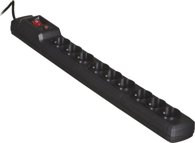 Mbrojtësi i mbitensionit Activejet Combo, 9 priza, 1.5 m, i zi