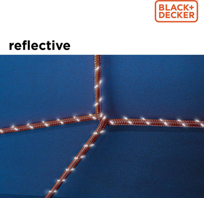 Rrip lidhës BLACK+DECKER 20m, najlon i qëndrueshëm, portokalli reflektues