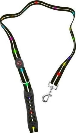 Litar qeni Trixie Signal Leash, LED shumëngjyrës, 1.2m, i zi