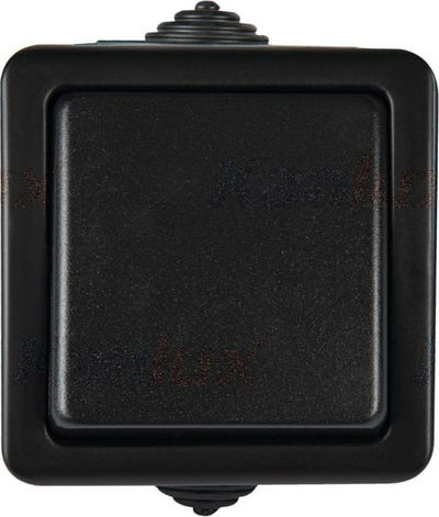 Çelës njëpolor Kanlux TEKNO 27351, AC 250V, IP54, i zi