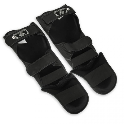 Mbrojtëse kërciri Black Master M, PU, mbyllje me rripa Velcro, të zeza
