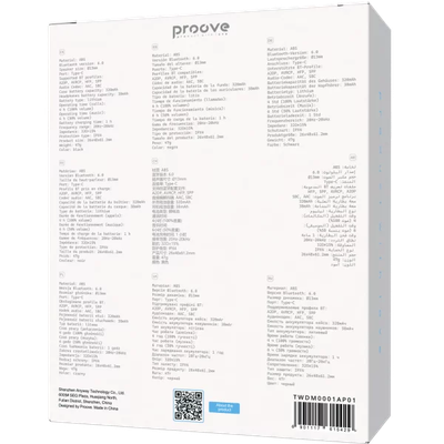 Dëgjuse wireless Proove Dreamer TWS me ANC dhe aplikacion dedikuar (APP), të bardha