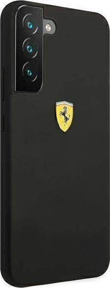 Kapak telefoni Ferrari FESSIHCS22MBK On Track Silicone për Galaxy S22 Plus S906, silikon, i zi