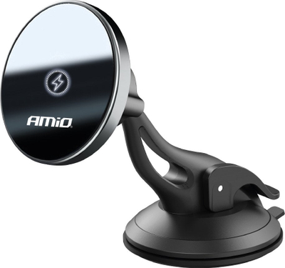 Mbajtëse telefoni AMiO 03775, magnetike, karikim pa tel 15W, USB-C, universale, e zezë