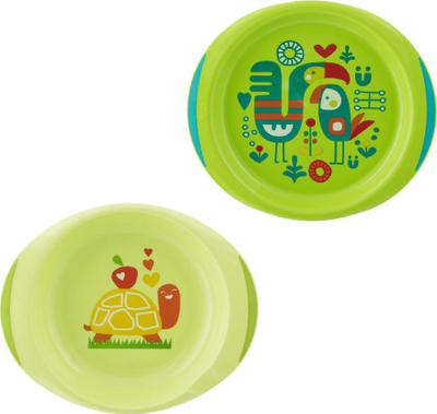 Set i pjatave Chicco, të gjelbra, 2 copë