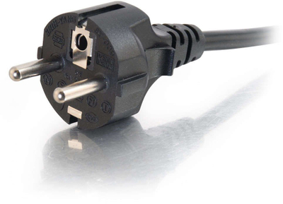 Kabllo rryme C2G European Power Cord, 1m, 16 AWG, e zezë