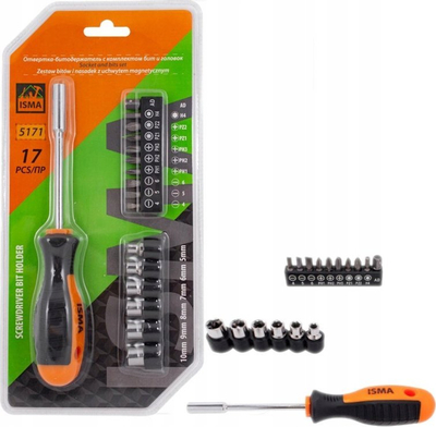 Set bitash ISMA Universal, 17 copë, me adapter, shumëngjyrësh