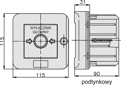 Çelës emergjence SID Elektromet, 4R, IP55, i kuq
