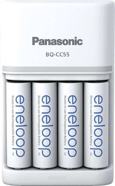 Karikues baterish Panasonic BQ-CC55, Smart dhe Quick, 4x AA përfshirë, i bardhë