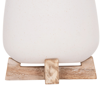 Vazo dekorative FRELLO HM4674.02S, fiber cement, 14.5x14.5x16 cm, e bardhë