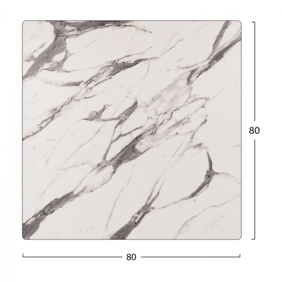 Pllakë tavoline HPL 80×80 cm mermer (HM5839.11), bardhë/ gri