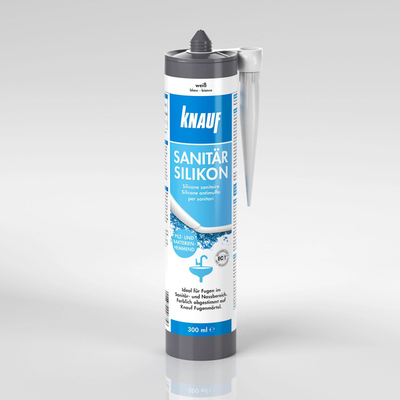 Silikon sanitar Knauf Sanitär-Silicone, 300ml, për banjo dhe kuzhina, i bardhë
