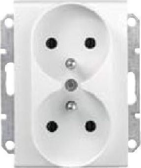 Prizë e dyfishtë Schneider Electric (SDN2800970), 16 A, 250 V, IP20, e hirtë