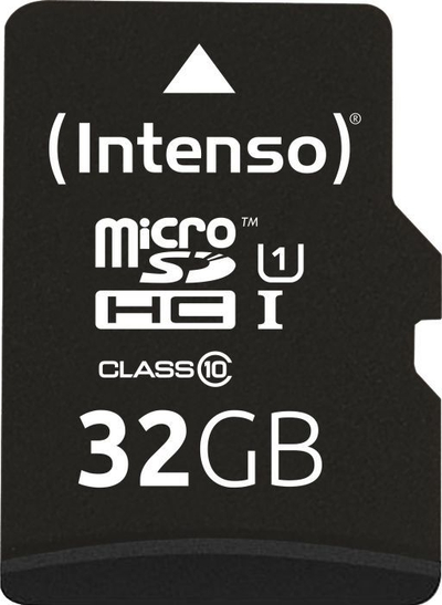 Kartë memory MicroSDHC Intenso Professional 32 GB, UHS‑I Class 10, e zezë