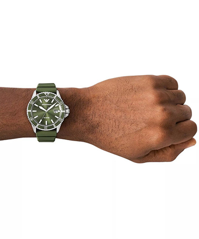 Orë dore për burra Emporio Armani Diver AR11638, e gjelbër