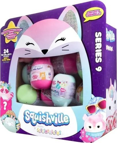 Lodër figurine Squishville Series 9, mini Squishmallows, surprizë, shumëngjyrëshe